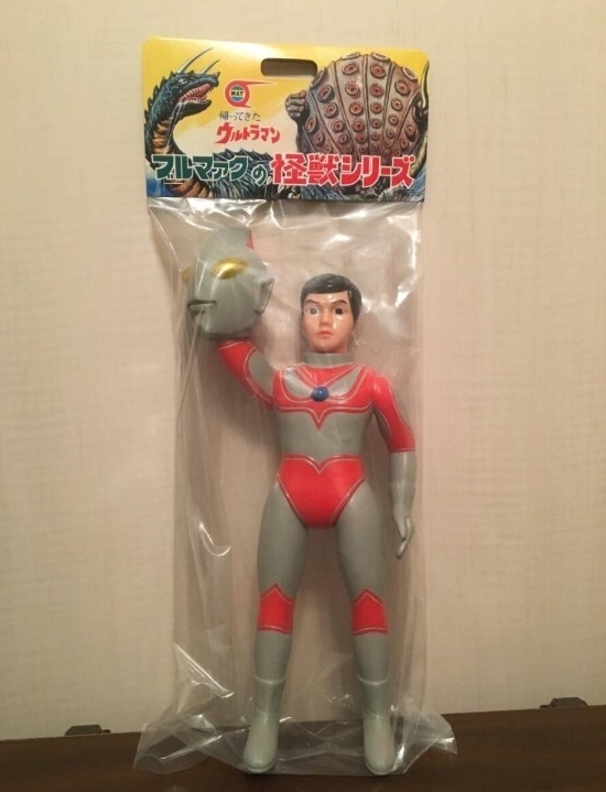 新品 美品 帰ってきたウルトラマン 面取れ ソフビ 大 レトロカラー BULLMARK ブルマァク マスク取れ 墓場の画廊 面取れ ヴィンテージ_画像1