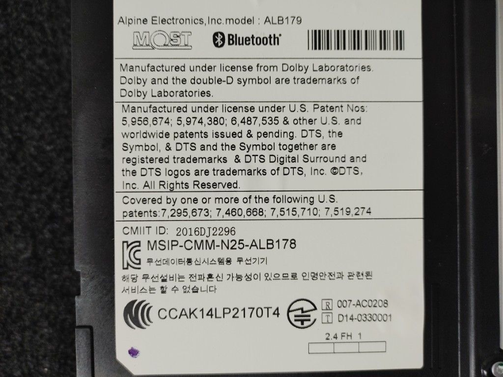 BMW ミニ MINI ワン DBA-XM12 等 純正 ナビユニット ヘッドユニット アルパイン オーディオ ALB179 6842270 動作OK 動作OK　y495_画像4