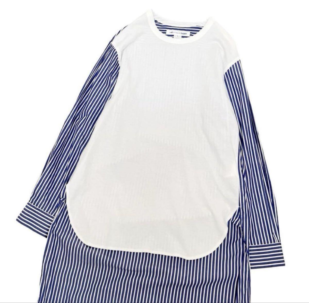 【COMME des GARCONS SHIRT】異素材デザインロングワンピース_画像3