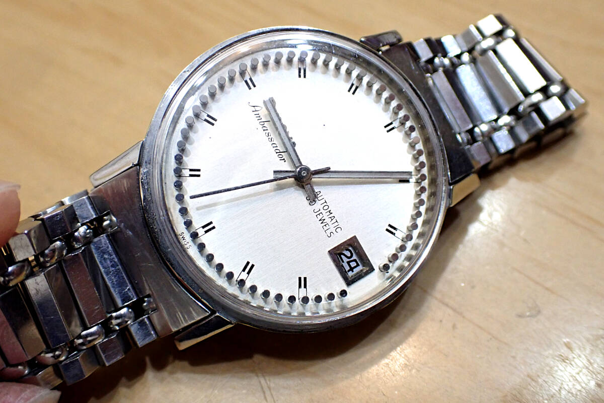 希少 ブローバ/BULOVA アンバサダー ◆ 変わり文字盤 マイクロローター 自動巻き アンティーク メンズ腕時計_画像1