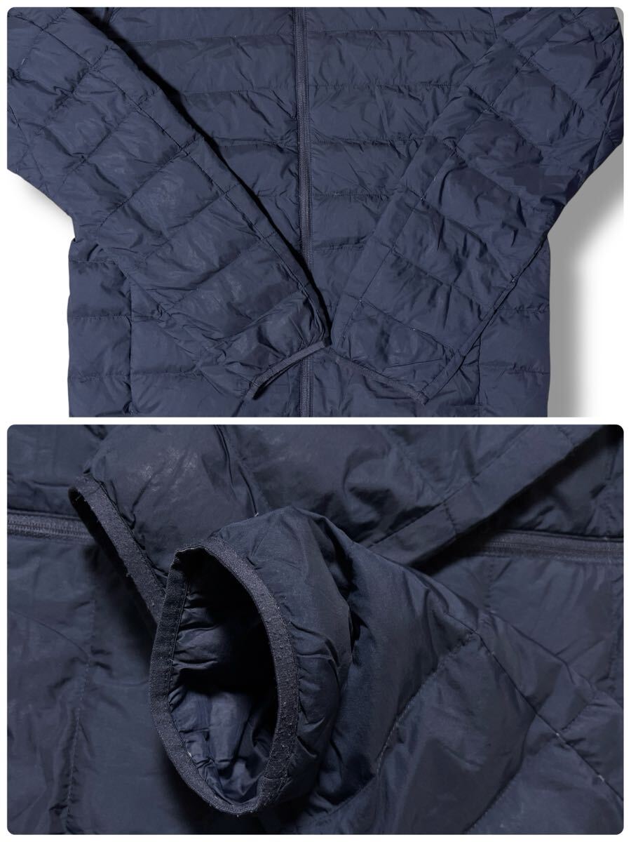 UNIQLO ウルトラライトダウンジャケット 襟あり ネイビー S ●洗濯プレス済●ネコポス可● ユニクロ 中わた ダウン インナー 紺色 古着/698_画像4