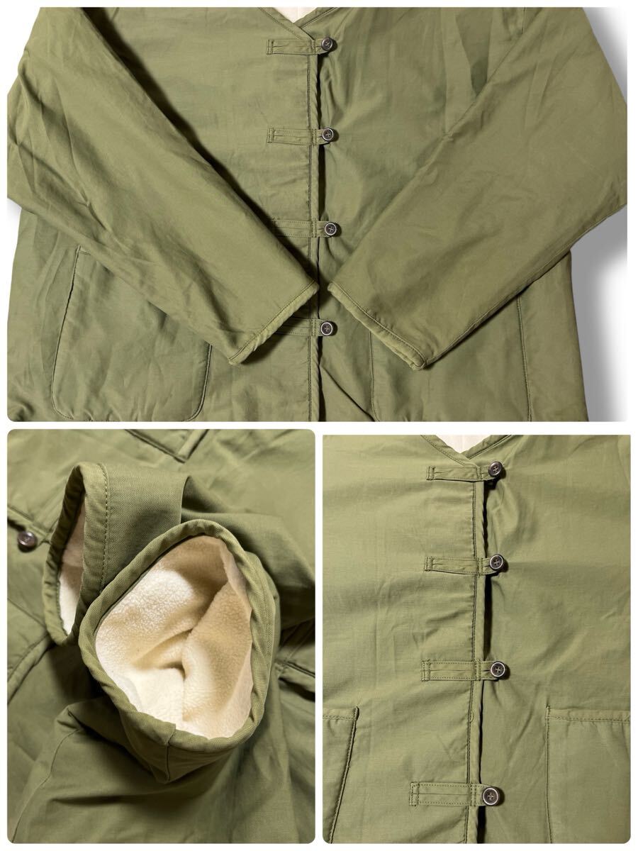 Samansa Mos2 2WAY リバーシブルキルティングボアジャケット カーキ×アイボリー フリーサイズ ●洗濯プレス済●サマンサモスモス 古着/711_画像3