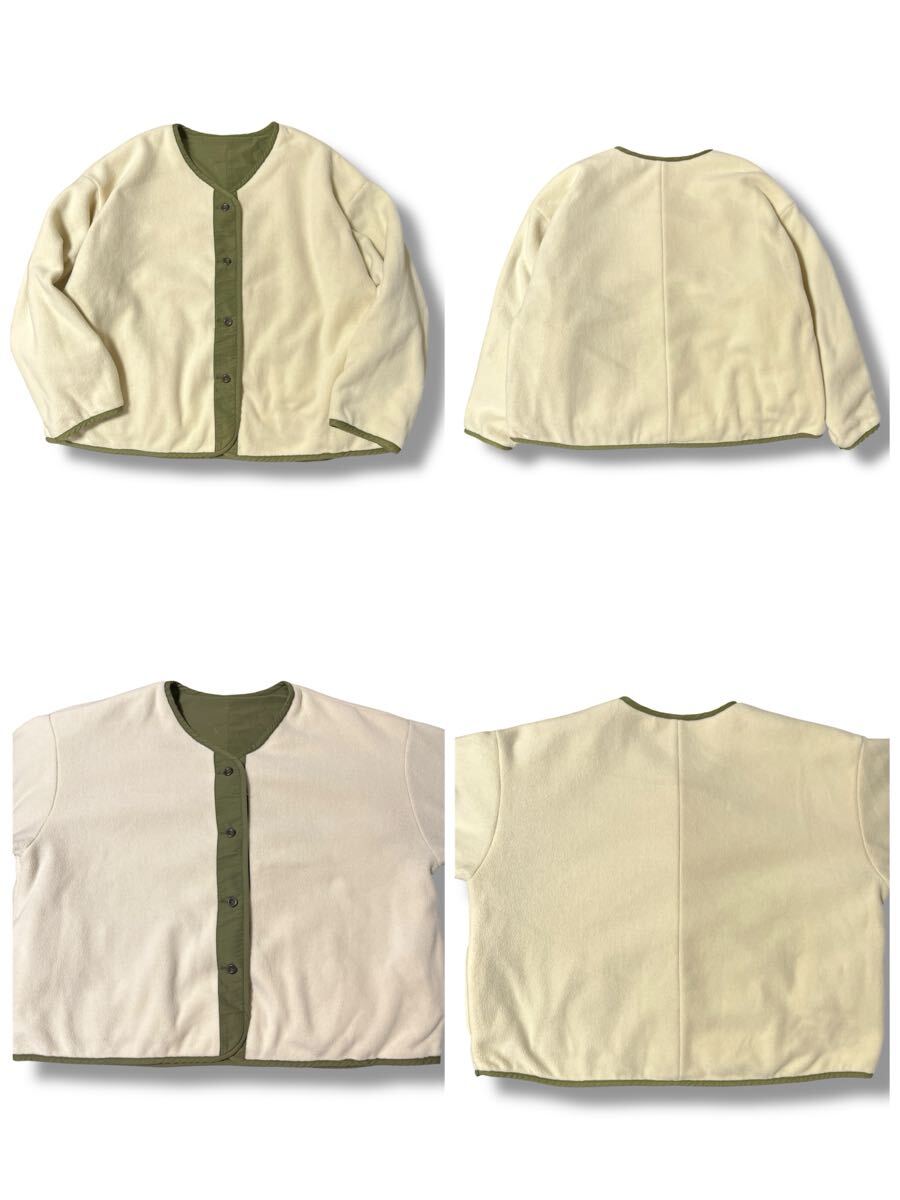 Samansa Mos2 2WAY リバーシブルキルティングボアジャケット カーキ×アイボリー フリーサイズ ●洗濯プレス済●サマンサモスモス 古着/711_画像6