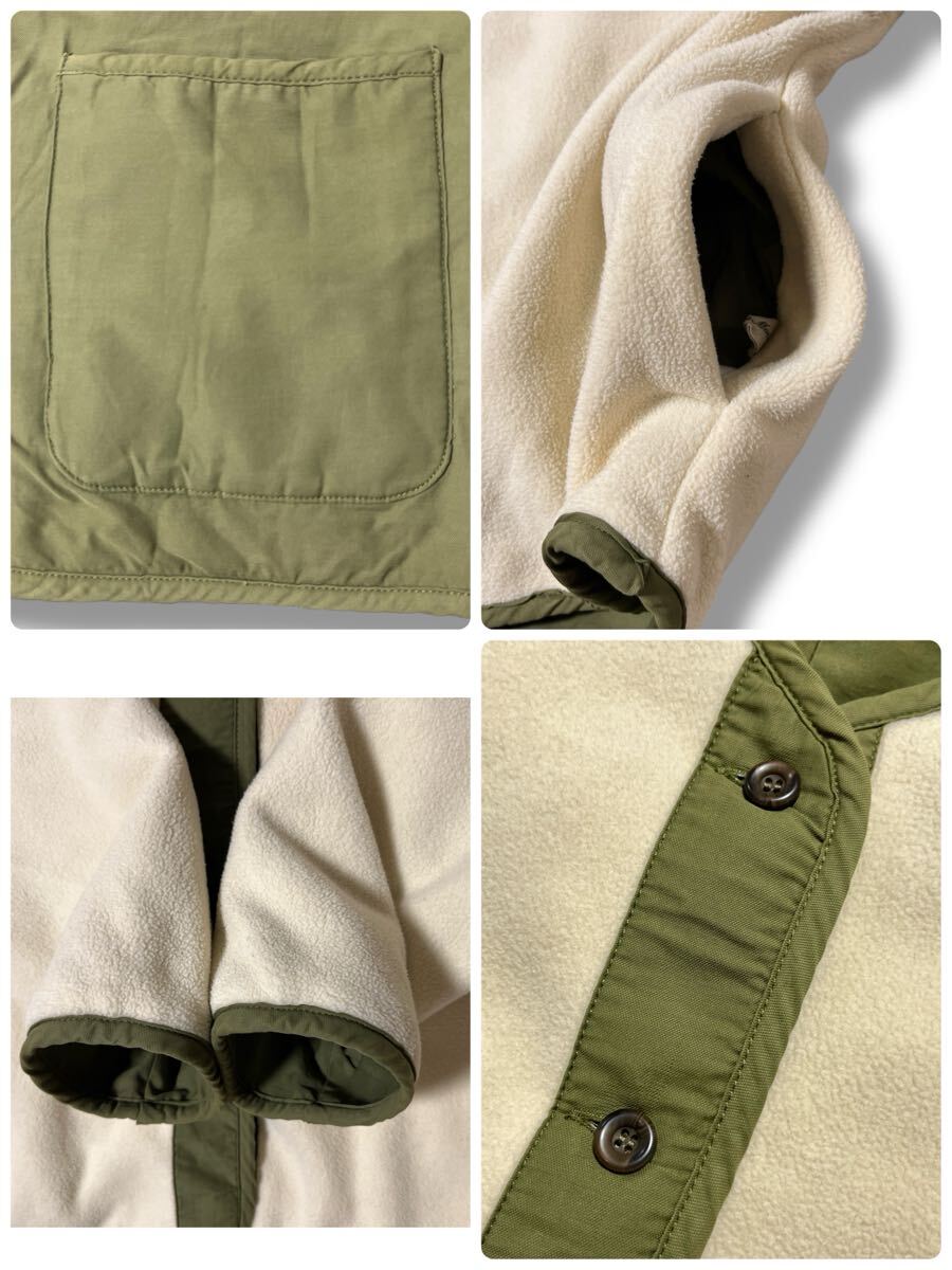 Samansa Mos2 2WAY リバーシブルキルティングボアジャケット カーキ×アイボリー フリーサイズ ●洗濯プレス済●サマンサモスモス 古着/711_画像7