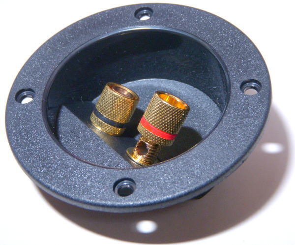◎送料無料◎特売*スピーカーターミナル 丸型 1個 バナナプラグ対応 丸 金メッキ スピーカーボックス等に _画像3
