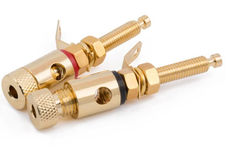 2セット★送料無料★特価*スピーカーターミナル LONGロング 赤+黒 4個セット 新品 バナナプラグ対応 スピーカーポスト/_画像5