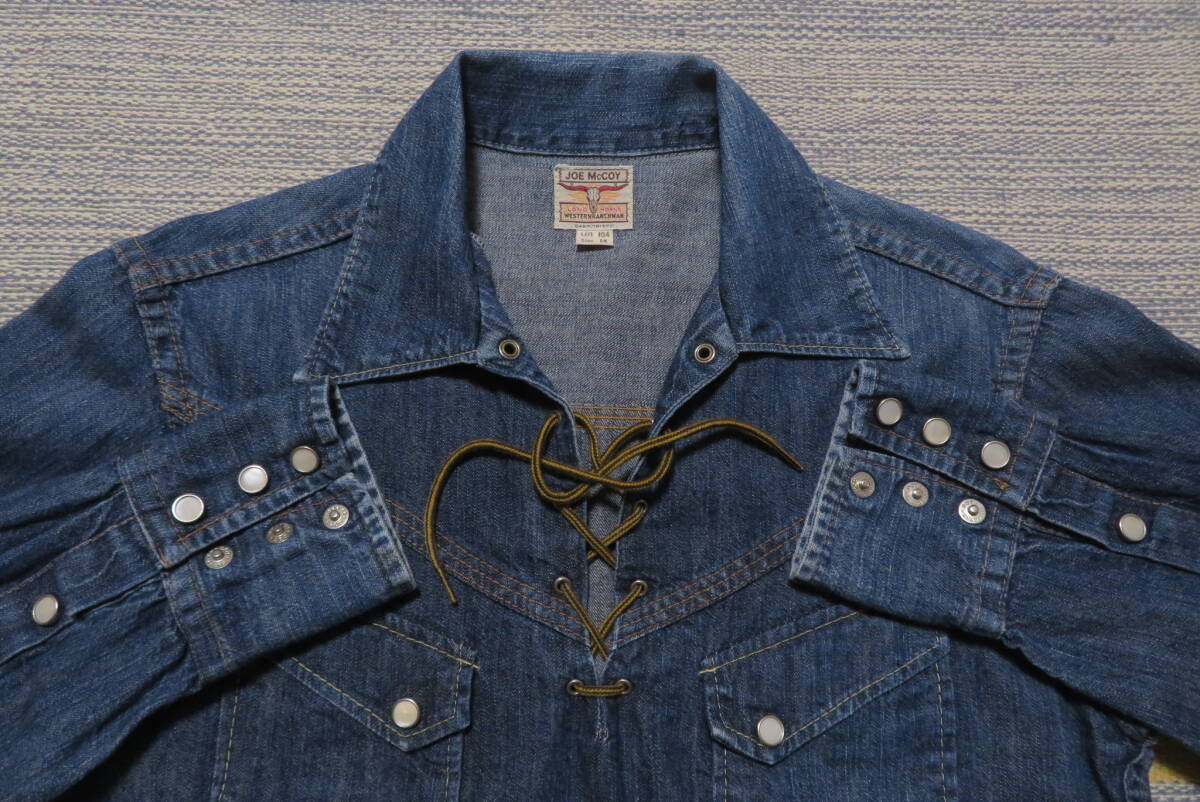 ★旧.リアルマッコイ・JOE McCOY★プルオーバー/ウエスタンシャツ ロングホーン【中古】size14_画像3