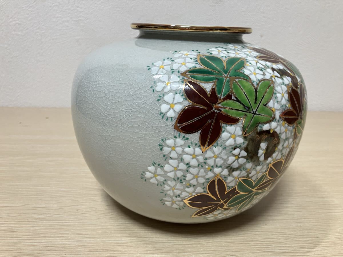 【中古現状渡し】後藤陶逸 犬山焼 花瓶 花入【陶器01】_画像5