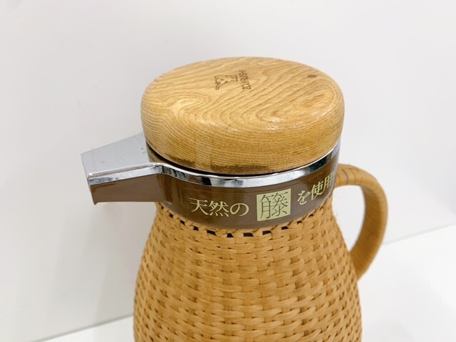 象印　藤ポット　VGR-1000　1L　象印マホービン　レトロ　魔法瓶　ZOJIRUSHI　昭和レトロ　卓上用　現状品_画像3
