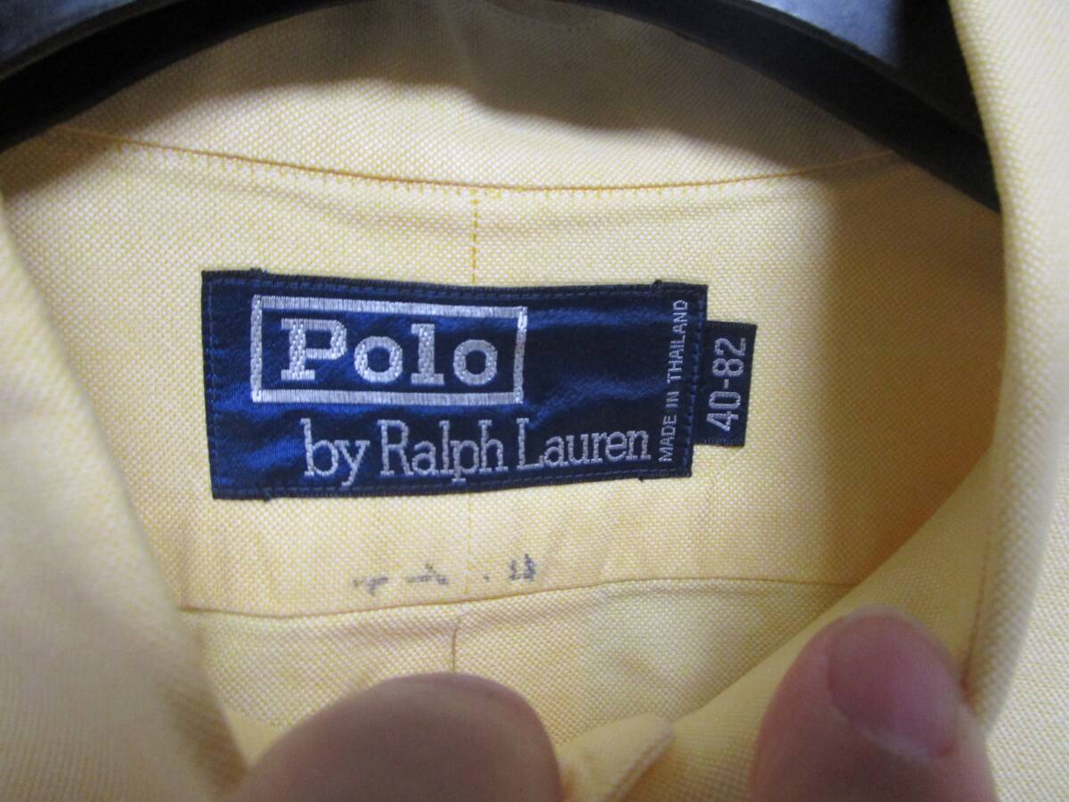 シンガポール製 ラルフローレン メンズ 長袖シャツ ボタンダウン ヴィンテージ USA バーストウ アウトレット購入_画像6