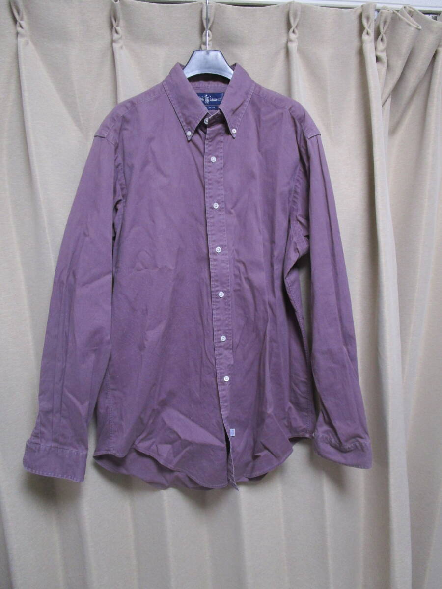 シンガポール製 ラルフローレン メンズ 長袖シャツ ボタンダウン ヴィンテージ USA バーストウ アウトレット購入_画像1