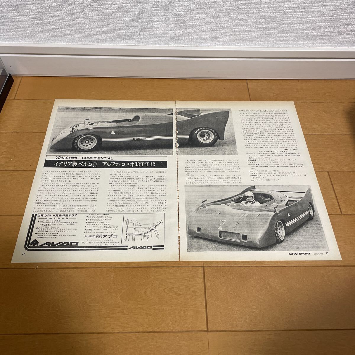 Alpha Romeo 33TT12 вырезки подлинная вещь старый машина Alpha Romeo 33TT12 вырезки подлинная вещь старый машина