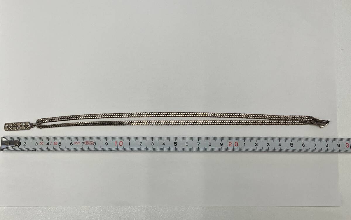 GIIW32 0.12ct 6P ダイヤ ゲルマニウム 重量約24.5g 約50㎝ 喜平 ネックレス シルバー アクセサリー_画像3