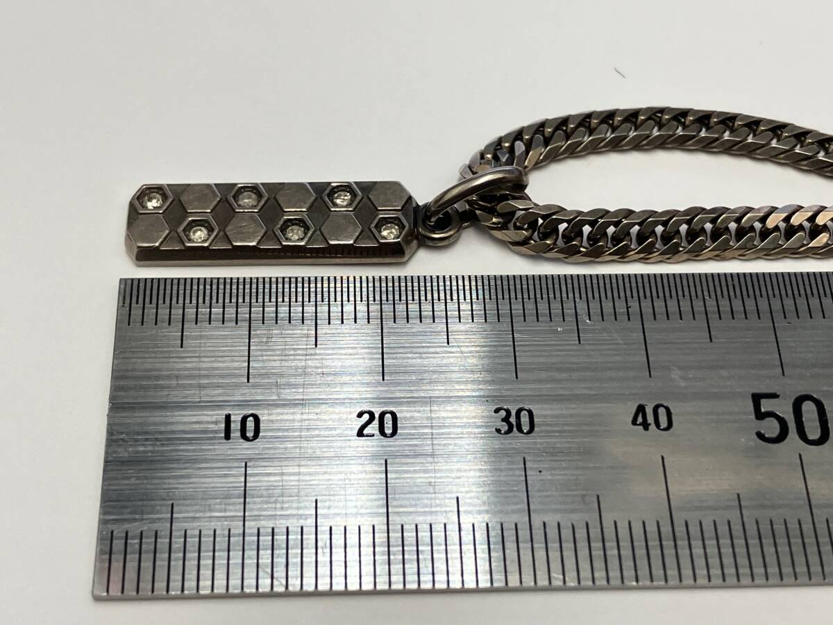 GIIW32 0.12ct 6P ダイヤ ゲルマニウム 重量約24.5g 約50㎝ 喜平 ネックレス シルバー アクセサリー_画像6