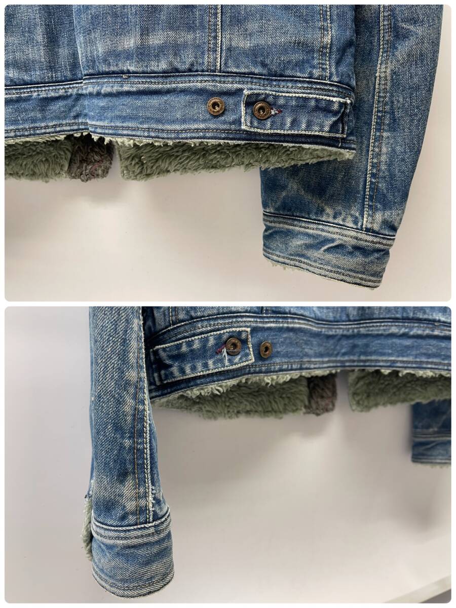 DIESEL ディーゼル XL デニムジャケット ジージャン 裏ボア ブルゾン USED 秋冬 アウター 肉厚 ヴィンテージ加工 DM0001_画像3