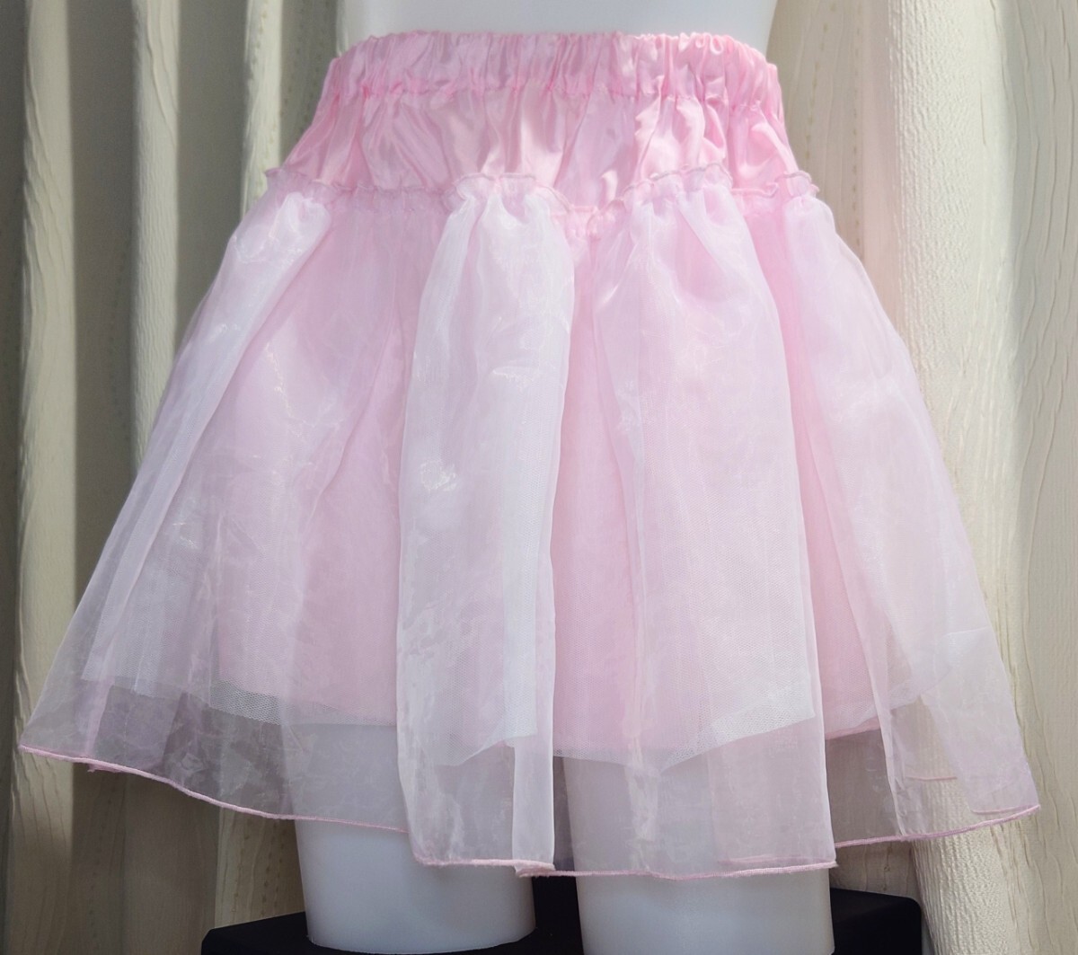 中古★ガールズ チュール ミニスカート フリーサイズ？ ピンク 女子 レディース ボトムス ミニスカ 匿名配送_画像1