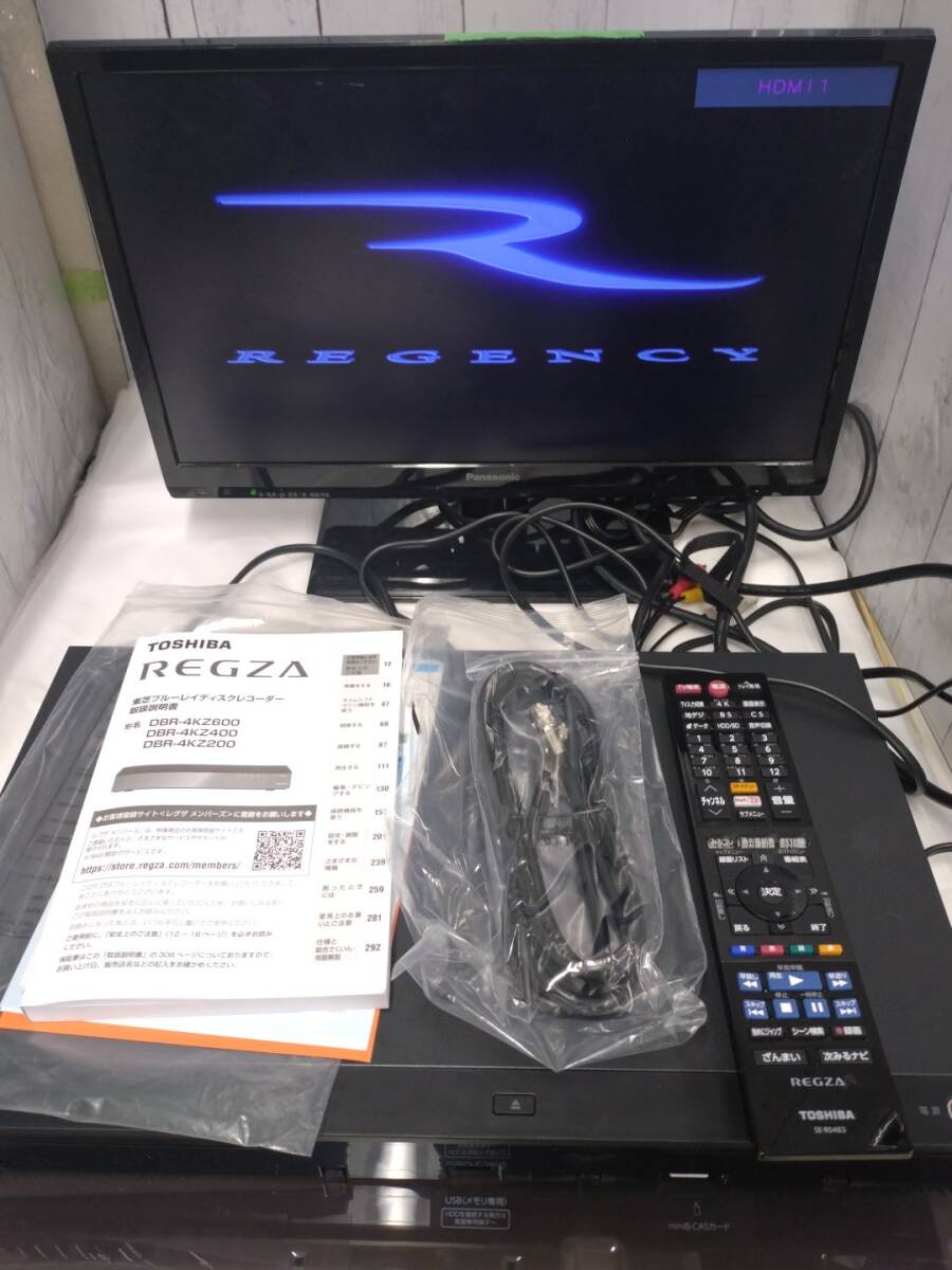 【09】TOSHIBA REGZA DBR-4KZ400 ブルーレイレコーダー DVD プレーヤー 4TB 2022年製 家電 東芝 レグザ 中古 美品！_画像6