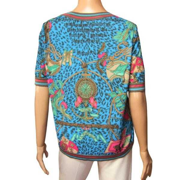 美品/伊太利屋 GK カットソー Tシャツ 大きいサイズ 表記 15号 3L 相当 古着 青 ブルー レディース 春 夏 トップス 半袖 ストレッチ 薄手_画像4