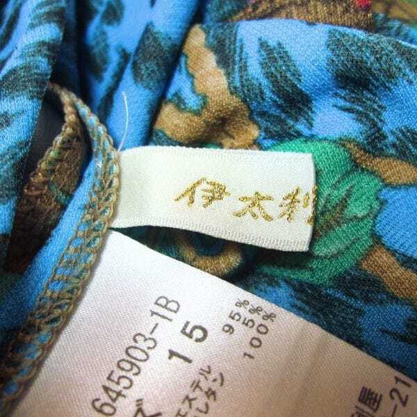 美品/伊太利屋 GK カットソー Tシャツ 大きいサイズ 表記 15号 3L 相当 古着 青 ブルー レディース 春 夏 トップス 半袖 ストレッチ 薄手_画像5