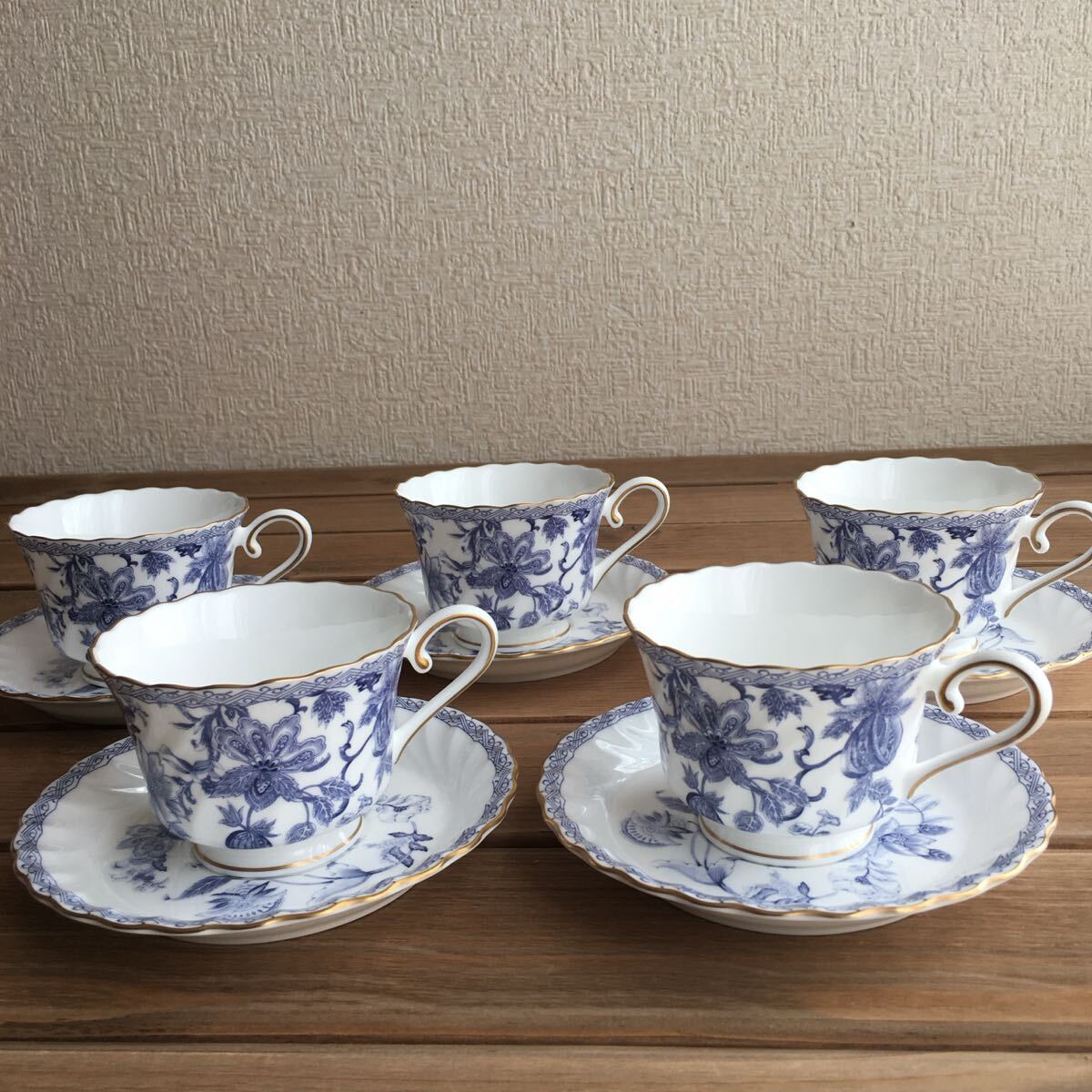 ニッコーNIKKOカップ&ソーサー5客セット未使用品 洋食器 茶器ファインボーンチャイナ◆送料込み◆即配送◆_画像1