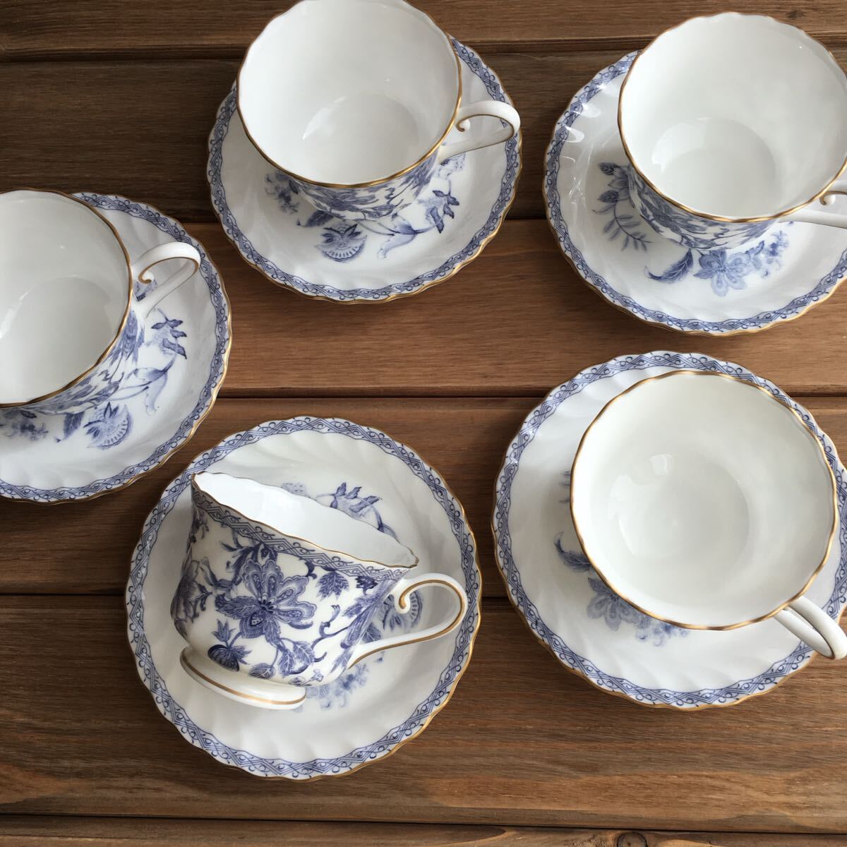 ニッコーNIKKOカップ&ソーサー5客セット未使用品 洋食器 茶器ファインボーンチャイナ◆送料込み◆即配送◆_画像2