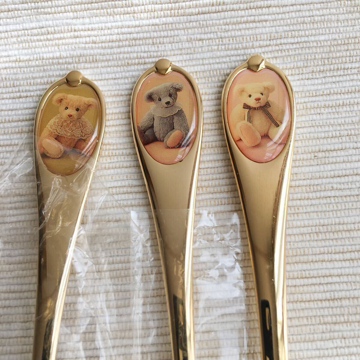 テディベア カトラリーティースプーンセット happyteddy ケーキサーバー_画像3
