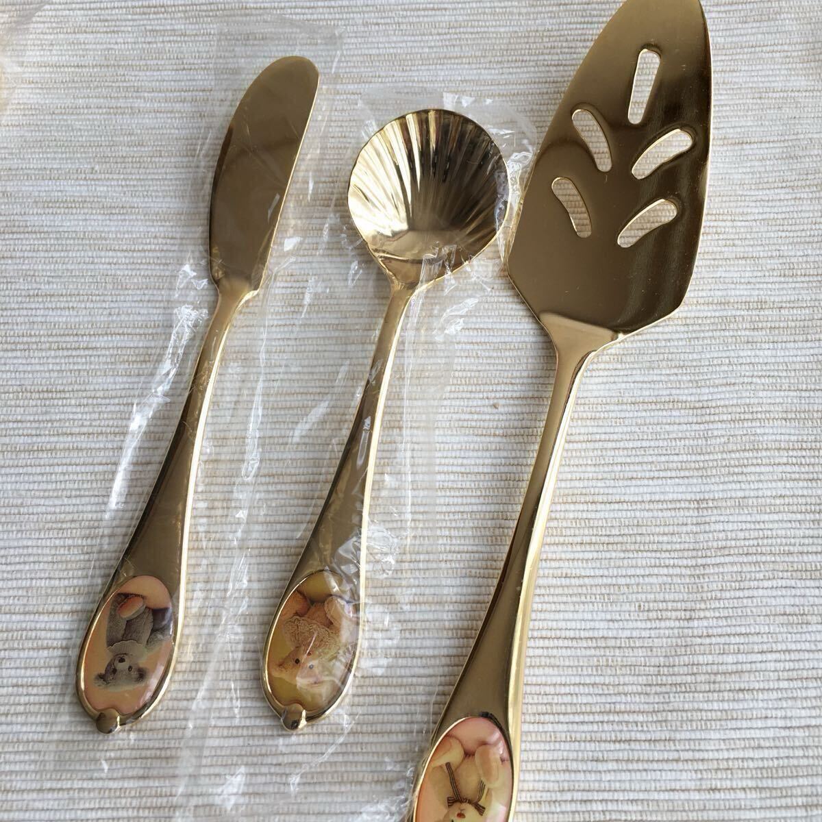 テディベア カトラリーティースプーンセット happyteddy ケーキサーバー_画像5