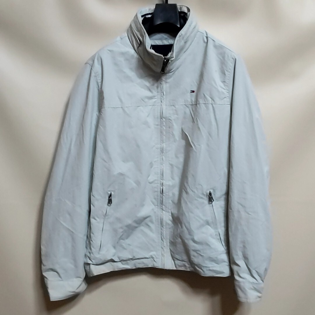 A1 TOMMY HILFIGER トミーヒルフィガー S 白色 ホワイト ナイロン ジャケット ブルゾン アウター アメリカ USA 古着 メンズ y2k 00s 90s_画像1