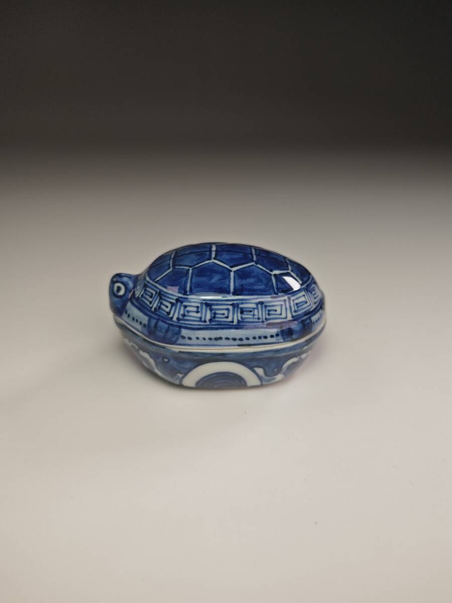 《浜村》香合『平安 高野昭阿弥造』『祥瑞 登亀 香合 共箱』茶道具 A4_画像3