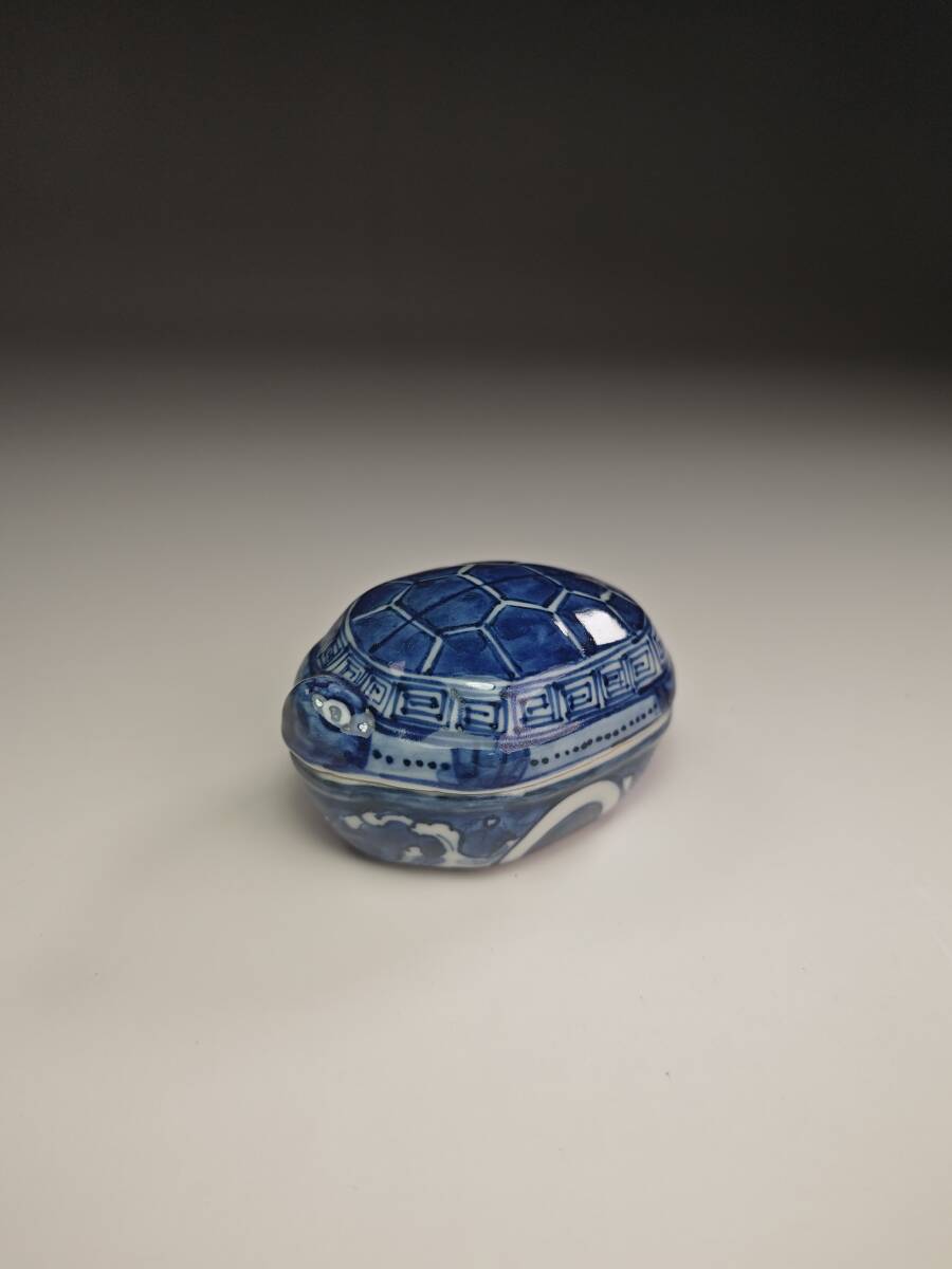 《浜村》香合『平安 高野昭阿弥造』『祥瑞 登亀 香合 共箱』茶道具 A4_画像2