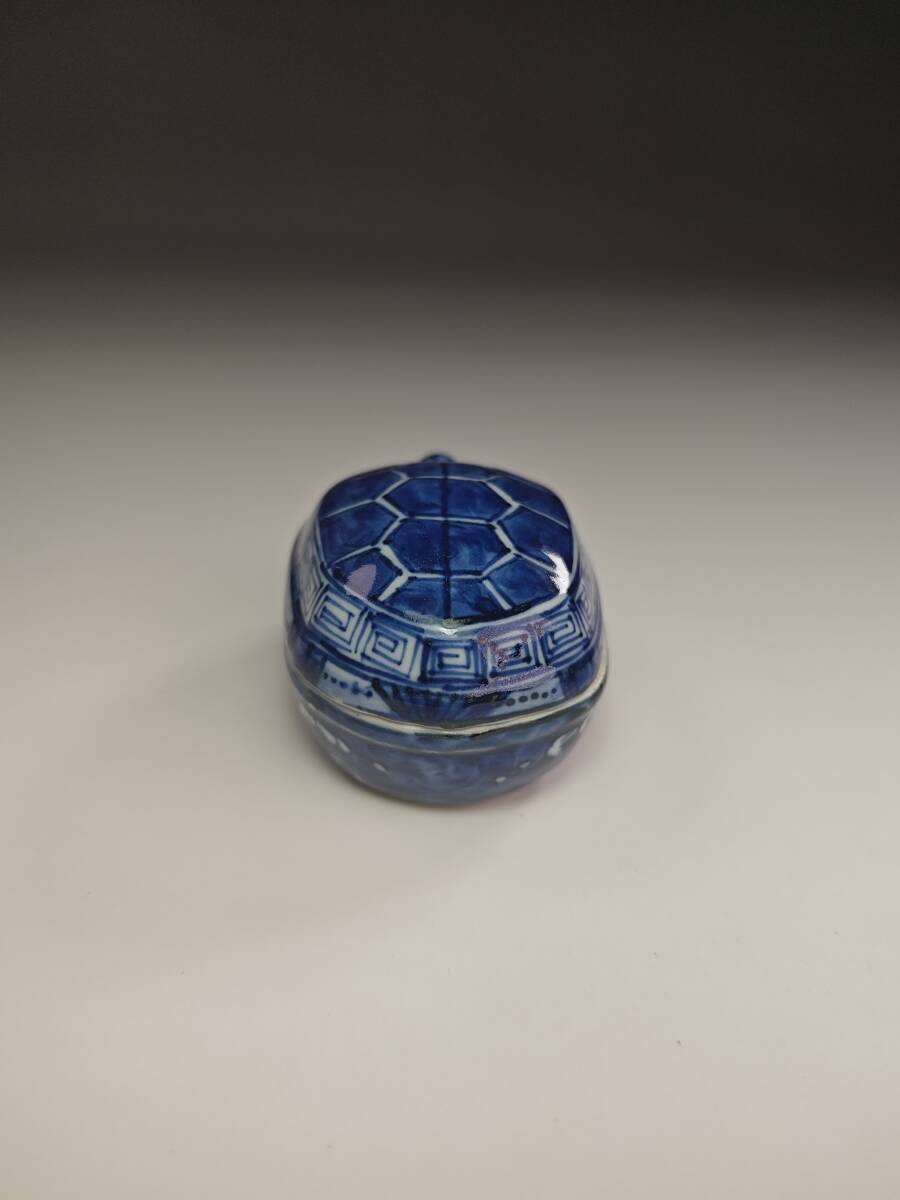 《浜村》香合『平安 高野昭阿弥造』『祥瑞 登亀 香合 共箱』茶道具 A4_画像4