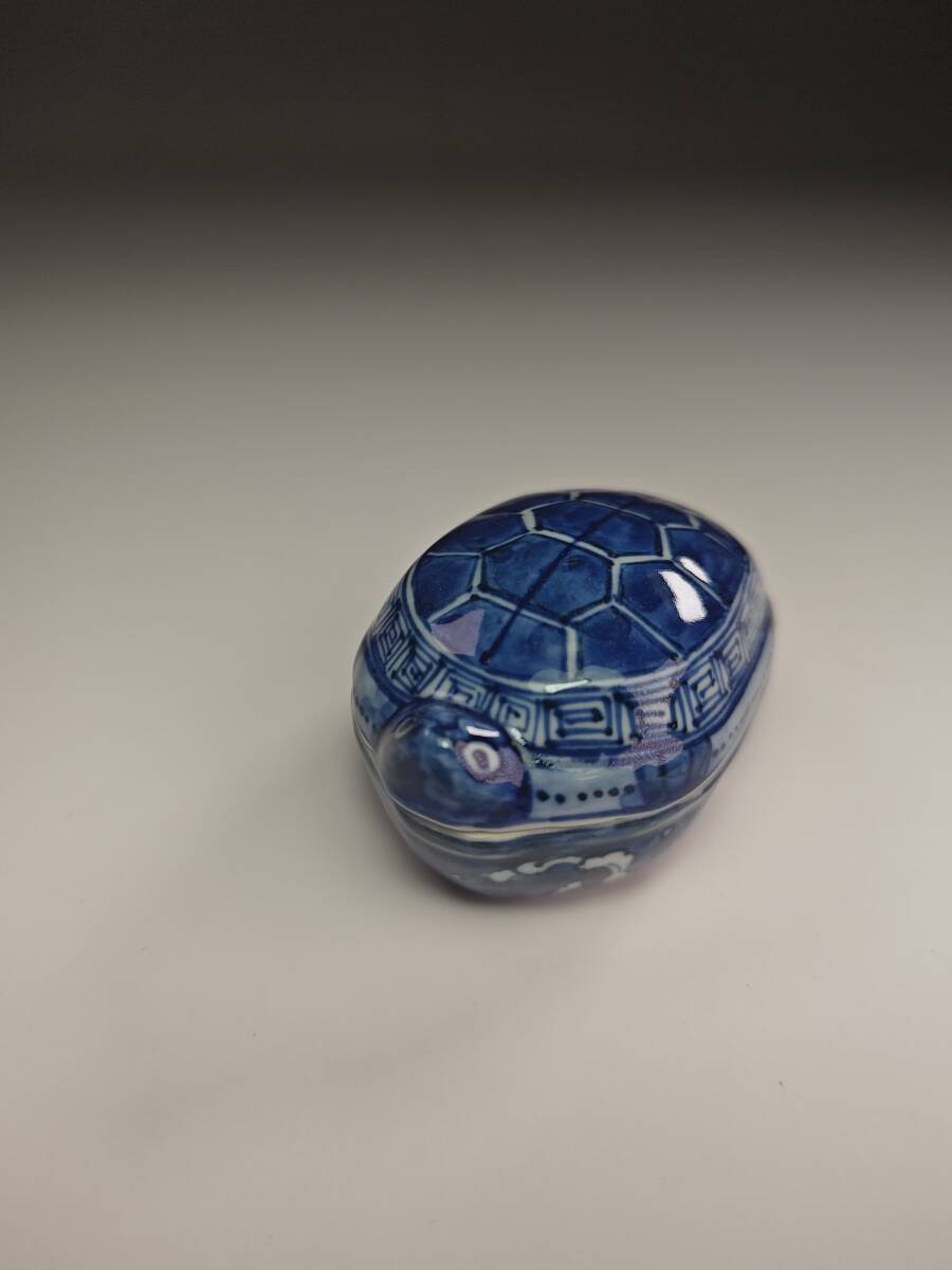 《浜村》香合『平安 高野昭阿弥造』『祥瑞 登亀 香合 共箱』茶道具 A4_画像5