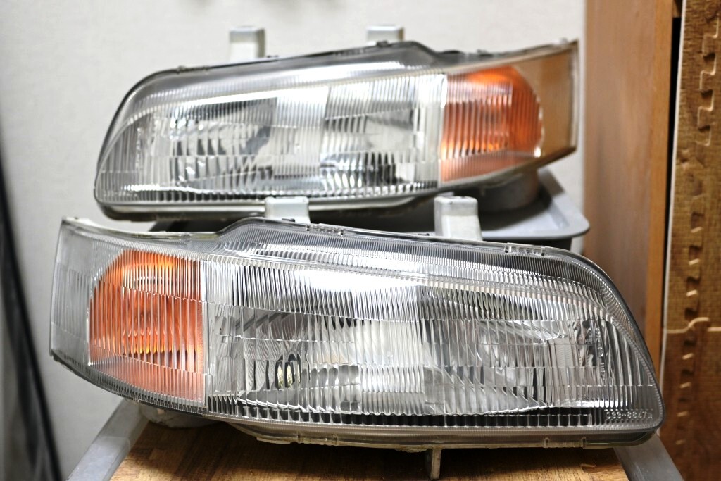 廃盤 希少 美品 黄ばみ無し 付属完備 HONDA PP1 ホンダ ビート 純正 左右 ヘッドライト ① ASSY STANLEY 033-6647 コーティング_画像1