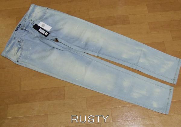 【RUSTY】正規商品ビンテージ仕上げＧパンツ・ライトブルー・34_画像1