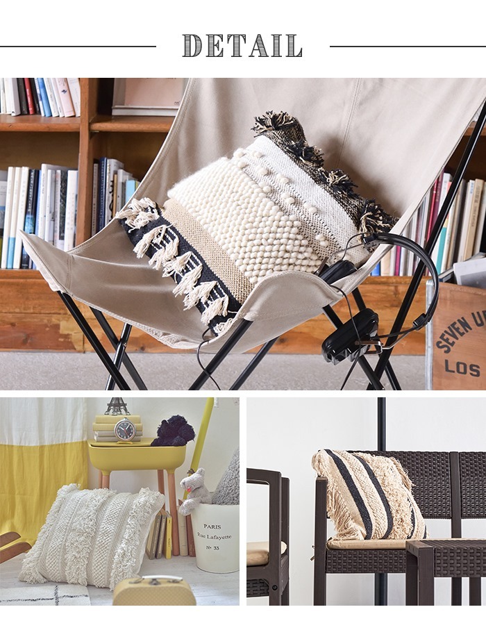 クッション 背当てクッション フロアクション 45×45cm 正方形 インテリア雑貨 北欧風 ふわふわ コットン おうち時間 C M5-MGKAM01881C_画像4