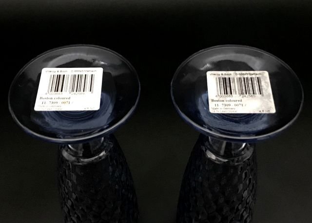 Villeroy&Boch ビレロイ&ボッホ ボストン シャンパングラスペア ブルー Φ約5.0cm×H約16.0cm ブランド食器 化粧箱・冊子あり_画像7