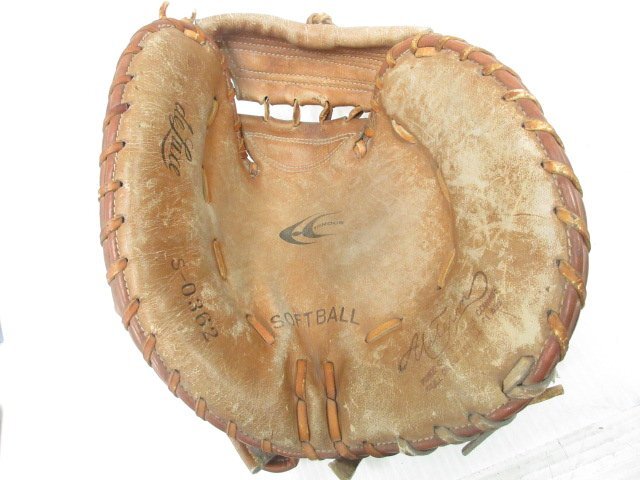 オ259■HIROUN(ヒロウン) ソフトボール用 / キャッチャーミット 茶 / S-0362 / グローブ_画像6