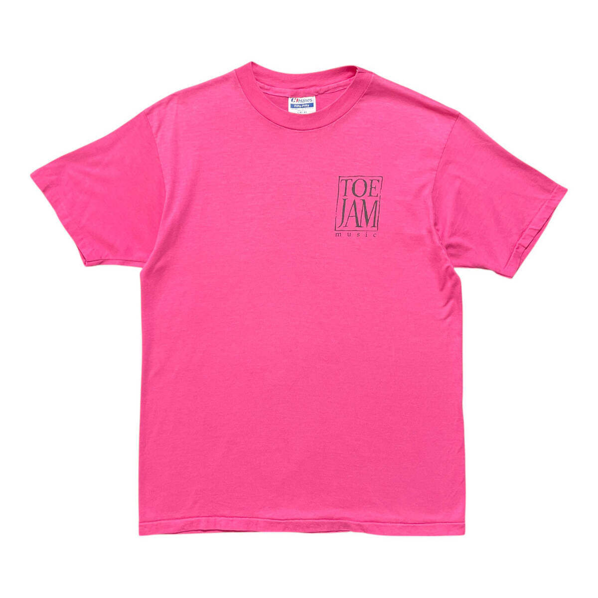 古着 90S USA製 トニーメレンデス Tシャツ ギタリスト プリント ピンク メンズL シングルステッチ ミュージック BA2578_画像1