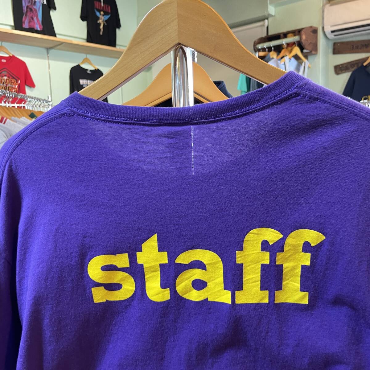 USA 古着 サムズアップ プラネットフィットネス Tシャツ プリント パープル メンズL クルーネック BA2595_画像6