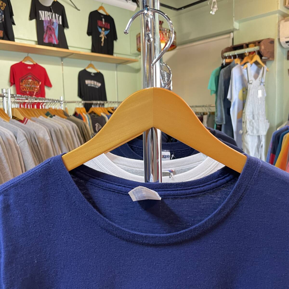 USA 古着 ヨセミテ国立公園 Tシャツ プリント ネイビー メンズXL クルーネック BA2597_画像3