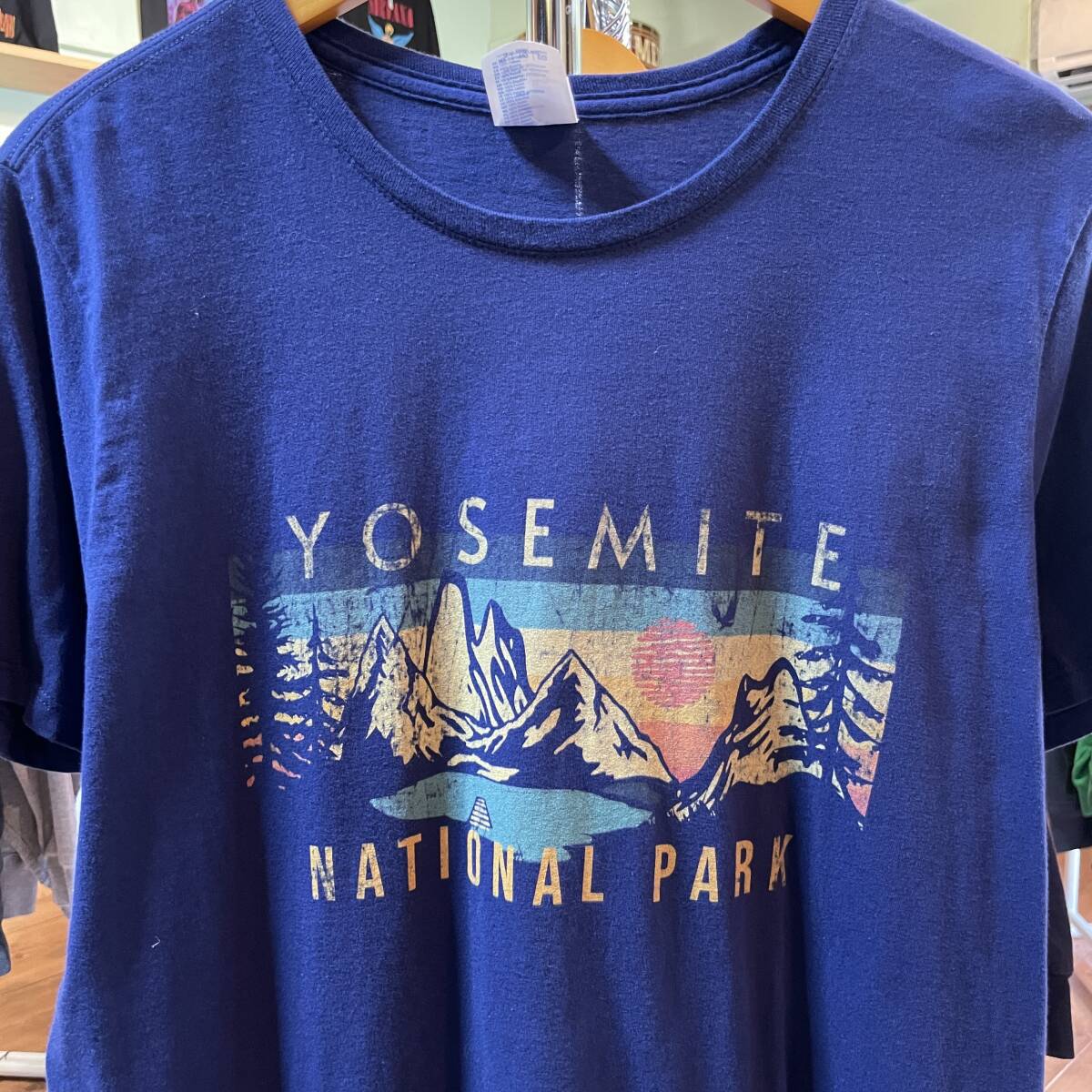 USA 古着 ヨセミテ国立公園 Tシャツ プリント ネイビー メンズXL クルーネック BA2597_画像4