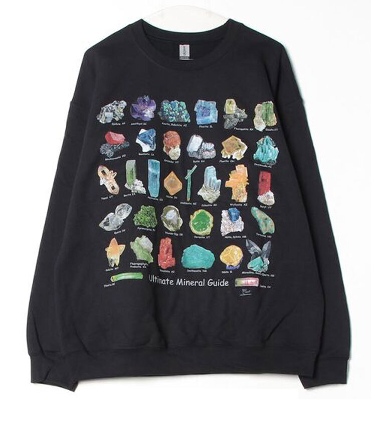 <Lサイズ><ストーンブラック>ATLAS SCREEN PRINTING アトラススクリーンプリント クルーネック スウェットシャツ ASP030001_画像1