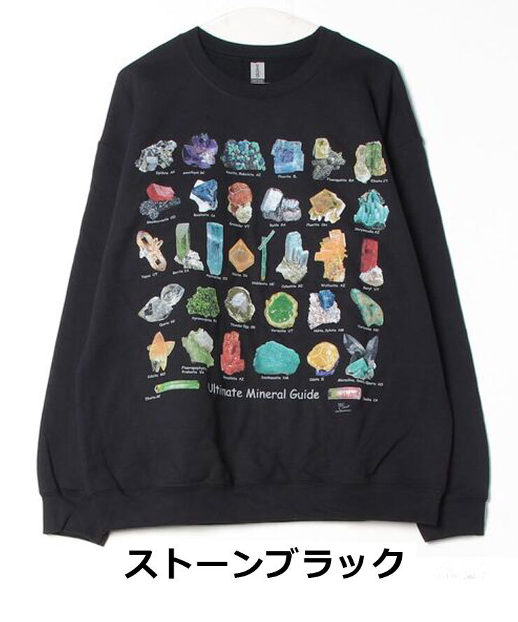 <Lサイズ><ストーンブラック>ATLAS SCREEN PRINTING アトラススクリーンプリント クルーネック スウェットシャツ ASP030001_画像2