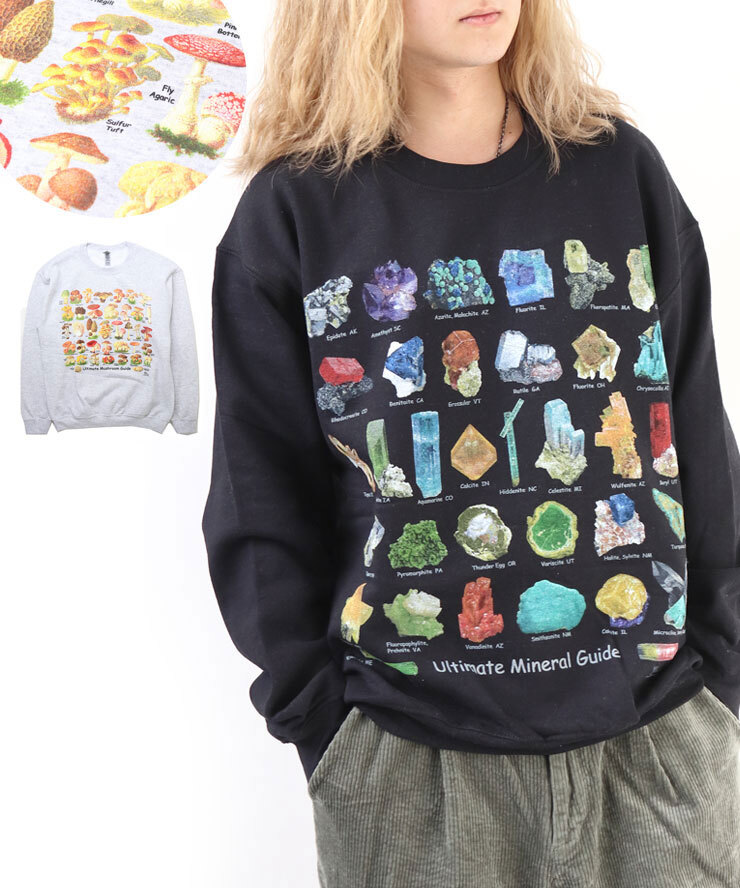 <Lサイズ><ストーンブラック>ATLAS SCREEN PRINTING アトラススクリーンプリント クルーネック スウェットシャツ ASP030001_画像10