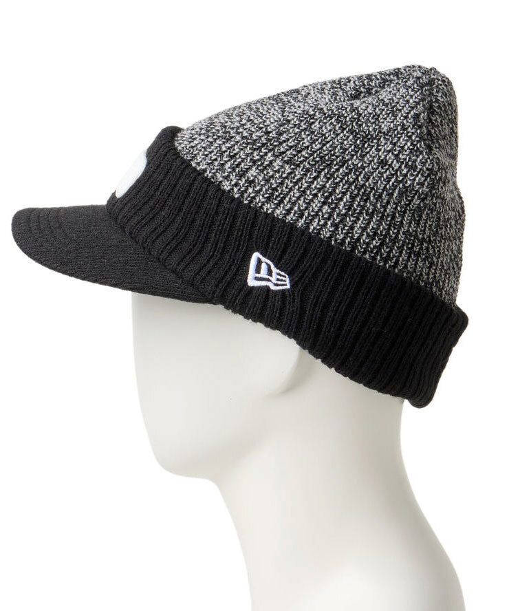 NEW ERA ニューエラ ゴルフ つば付きニット帽 バイザーニット TPUパッチ ブラック 14669031_画像3