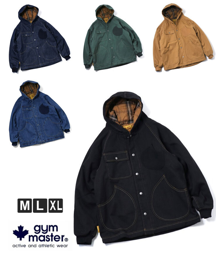 ＜XLサイズ＞＜ブラウン(34)＞gym master ジムマスター 中ワタデニム カツラギフードジャケット G621767_画像10