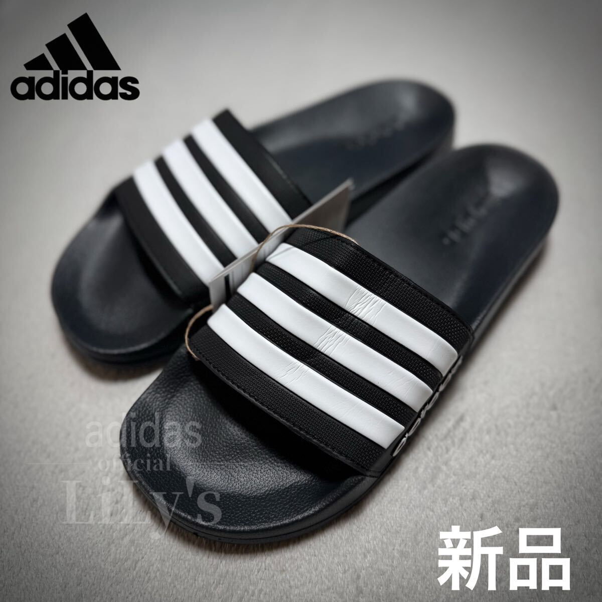 【新品未使用】adidasサンダル　アディレッタ 26.5cm GZ5922 ブラック　黒　ADILETTE 3本ライン