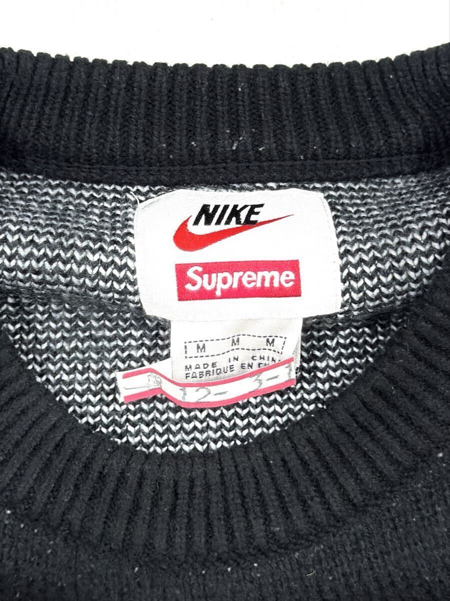 SUPREME NIKE Swoosh Sweater Knit シュプリーム ナイキ コラボ スウォッシュ セーター ブラック Mサイズ_画像6