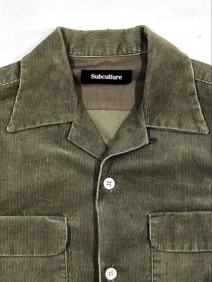 Subculture CORDUROY SHIRT サブカルチャー テンダーロイン コーデュロイ シャツ SCSH-S2303 オリーブ グリーン サイズ2(Lサイズ相当)_画像3