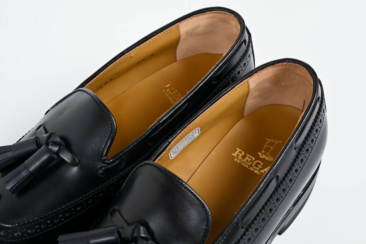 REGAL リーガル JE03 ウィングチップ タッセル ローファー レザー ブラック 日本製 3E 25cm_画像8